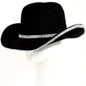 Black Blingy Rhinestone Western Cowboy Cowgirl Hat